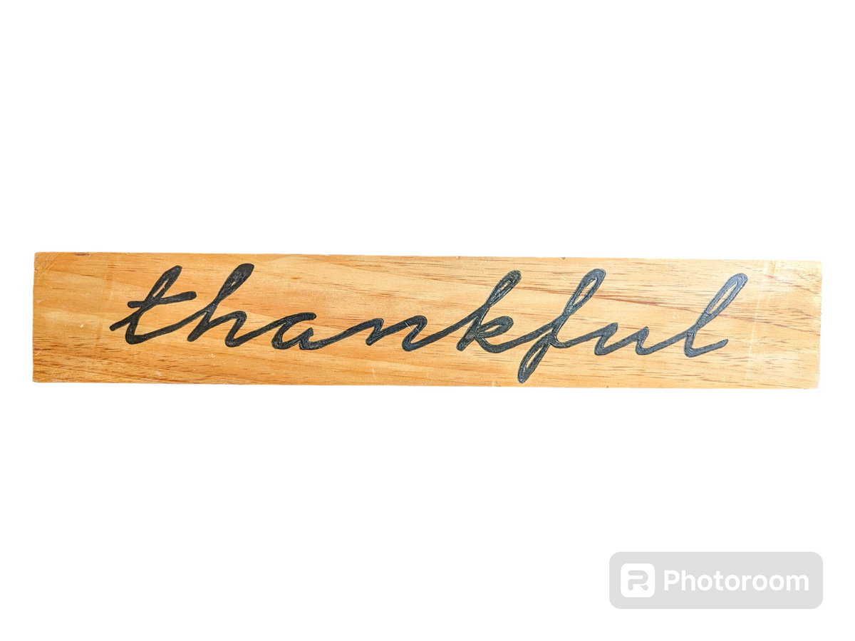 Hand-Painted "Thankful" Wooden Sign