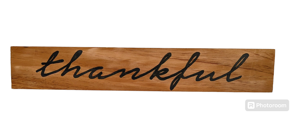 Hand-Painted "Thankful" Wooden Sign
