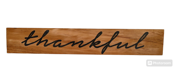 Hand Painted Sign - "Thankful" in Script