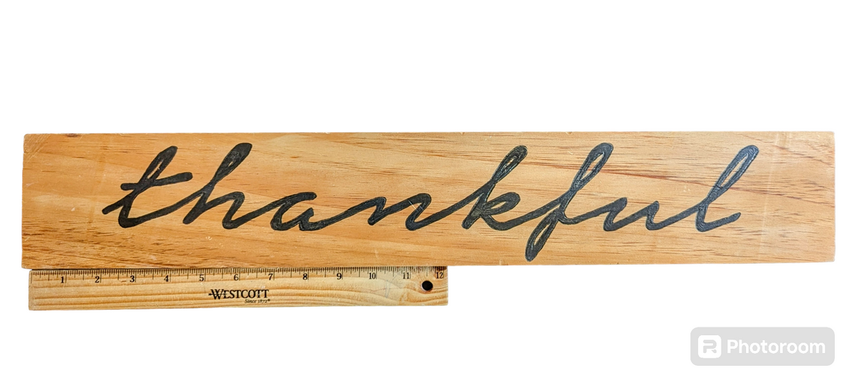 Hand-Painted "Thankful" Wooden Sign