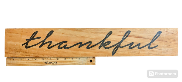 Hand Painted Sign - "Thankful" in Script