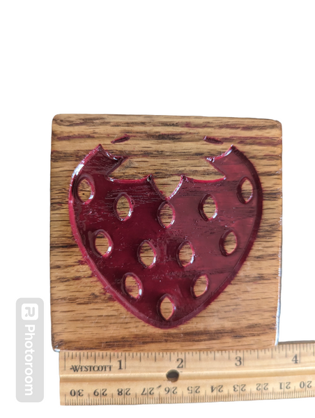 Large Wooden Magnet - Strawberry - Red