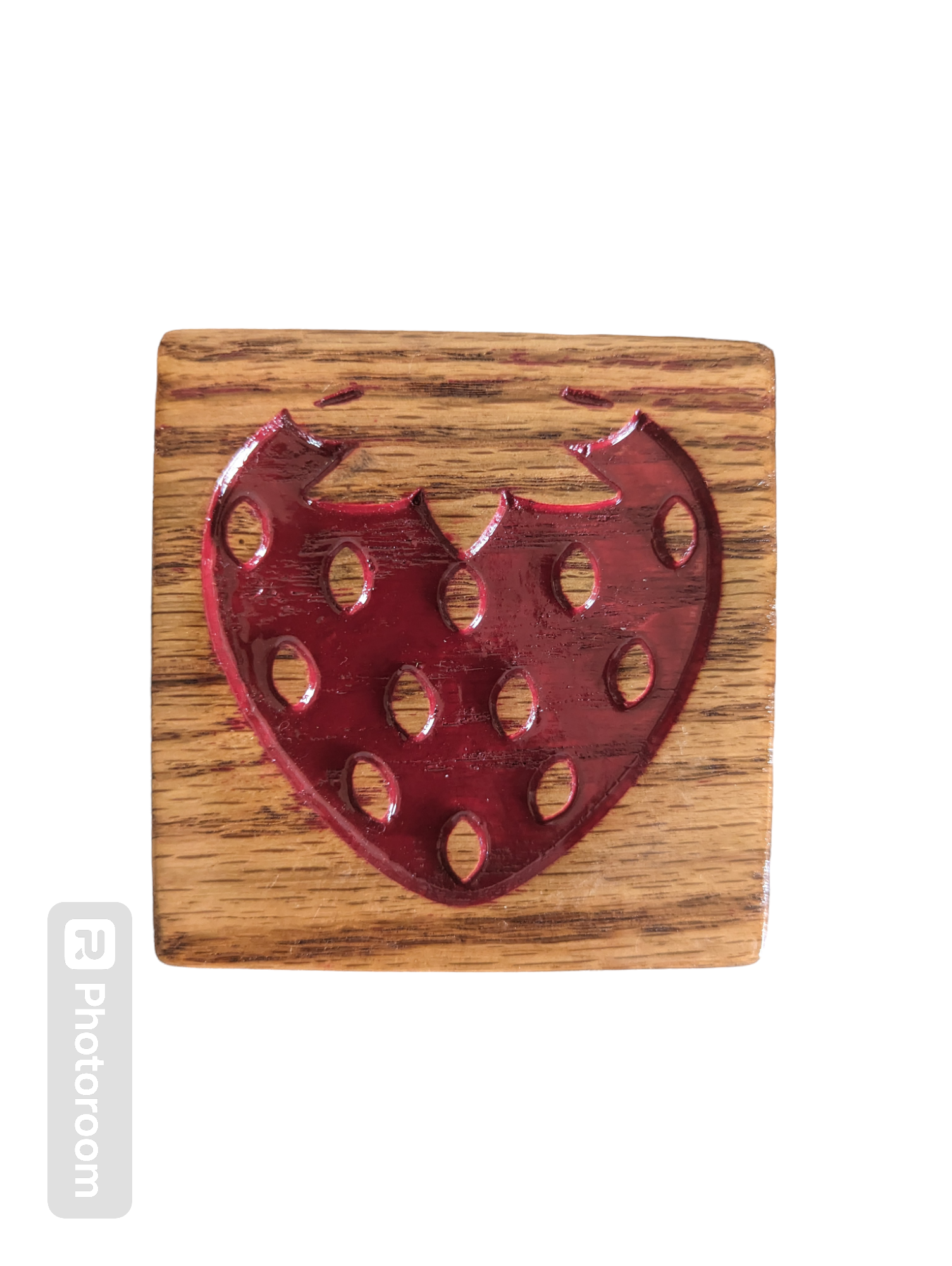 Large Wooden Magnet - Strawberry - Red