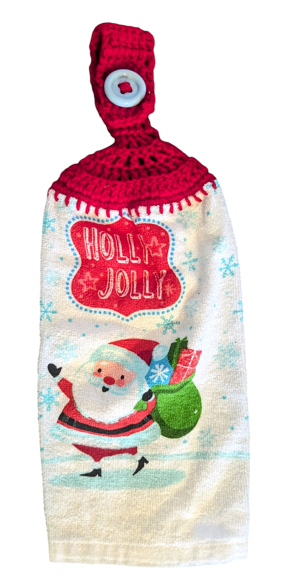 Christmas Hanging Towels - Santa - "Holly Jolly" - Set of 2