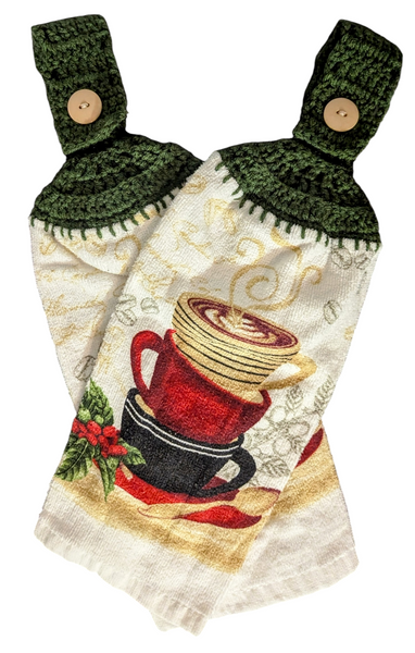 Christmas Hanging Towels - Coffee Cups - Set of 2