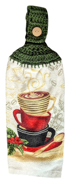 Christmas Hanging Towels - Coffee Cups - Set of 2