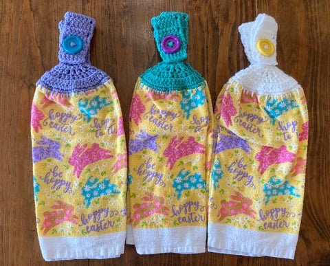 Easter Hanging Towels - Bunnies and Phrases - Choose a Set of 2 or the whole lot of 6 towels