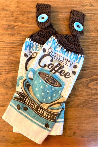 Coffee Themed Hanging Towels - "Premium Quality Coffee" - Set of 2