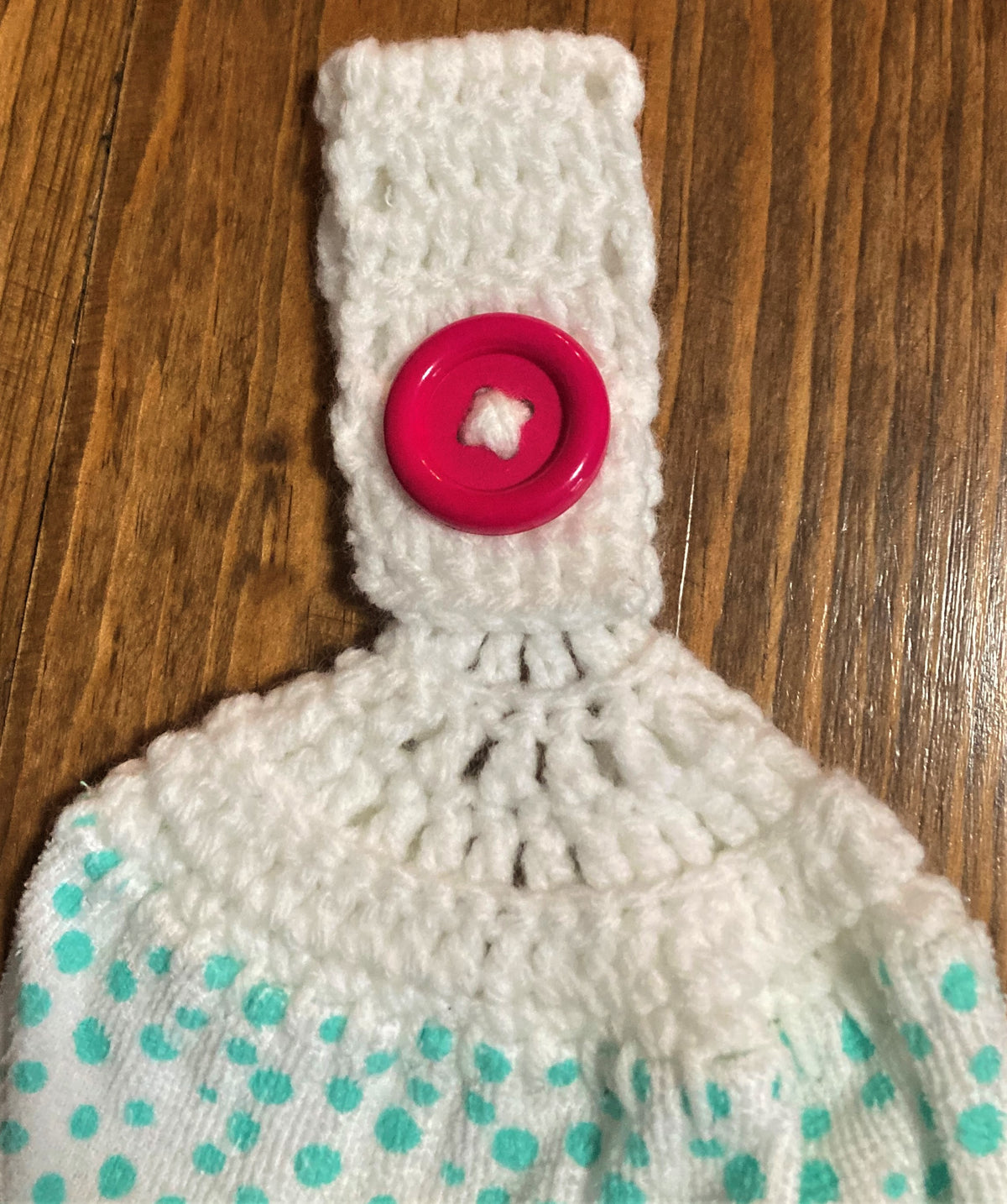 Hand Crocheted Hanging Towels - Watermelon - "One in a Melon" - Set of 2 - Two Shades of Pink Buttons