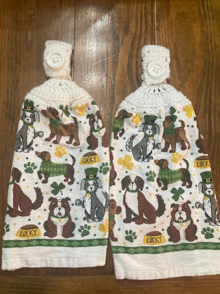 St Patrick's Day Themed Towels - Dogs - Choose a Set of 2 or Purchase All 3 Sets and Save!