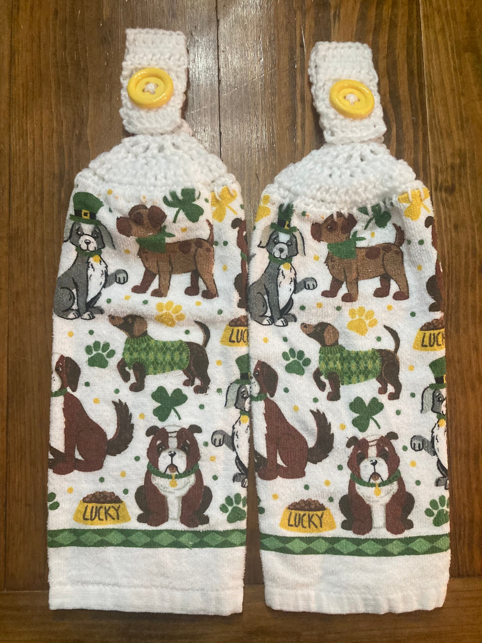 St Patrick's Day Themed Towels - Dogs - Choose a Set of 2 or Purchase All 3 Sets and Save!