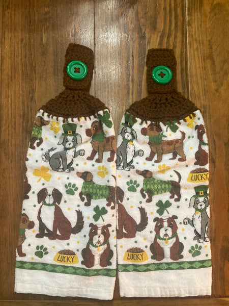 St Patrick's Day Themed Towels - Dogs - Choose a Set of 2 or Purchase All 3 Sets and Save!