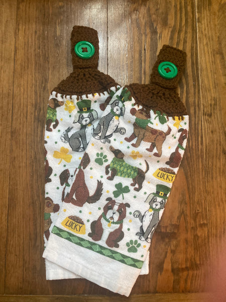 St Patrick's Day Themed Towels - Dogs - Choose a Set of 2 or Purchase All 3 Sets and Save!