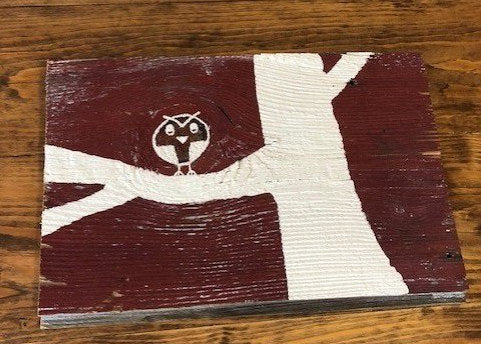 Barn Wood Sign – Owl in Tree