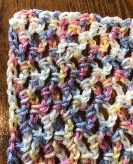 Baby Blanket - Hand Crocheted - Purple/Blue/Pink/Cream/Yellow