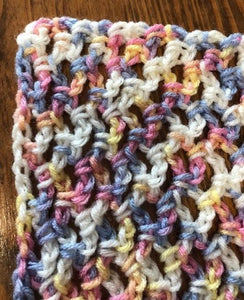 Baby Blanket - Hand Crocheted - Purple/Blue/Pink/Cream/Yellow