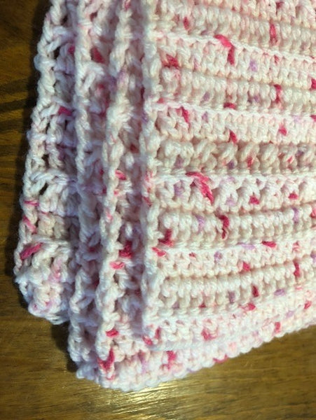 Baby Blanket - Hand Crocheted - Various Shades of Pink