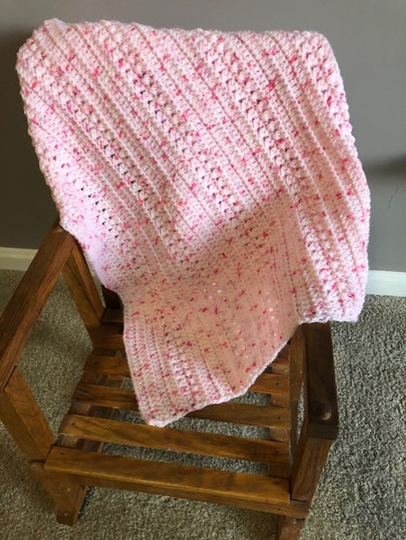 Baby Blanket - Hand Crocheted - Various Shades of Pink