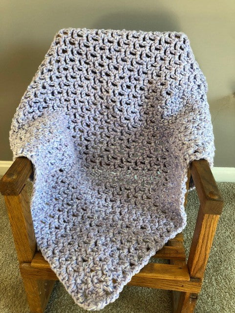 Baby Blanket - Hand Crocheted - Various Shades of Purple