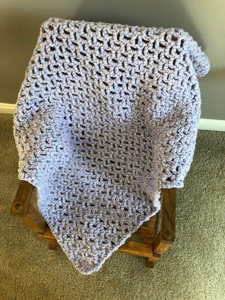 Baby Blanket - Hand Crocheted - Various Shades of Purple