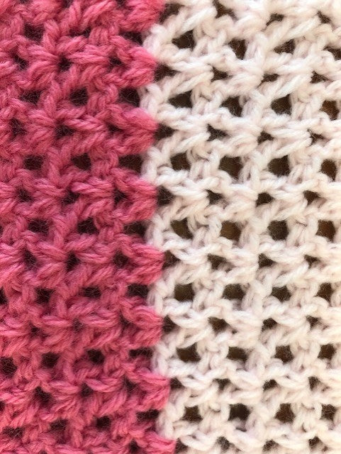 Baby Blanket - Hand Crocheted - Various Shades of Pink with Stripes