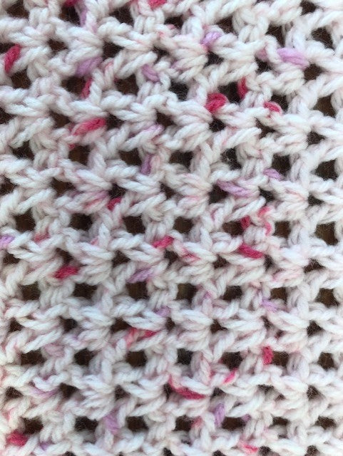 Baby Blanket - Hand Crocheted - Various Shades of Pink with Stripes