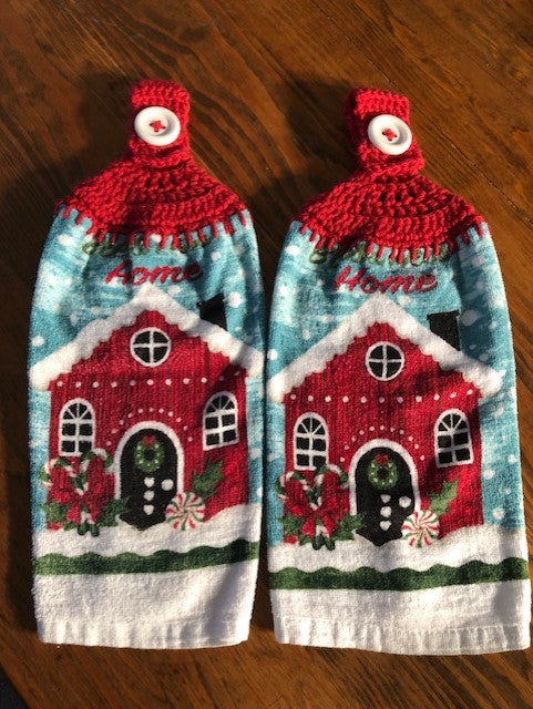 Christmas Hanging Towels - Christmas House, Home - Set of 2