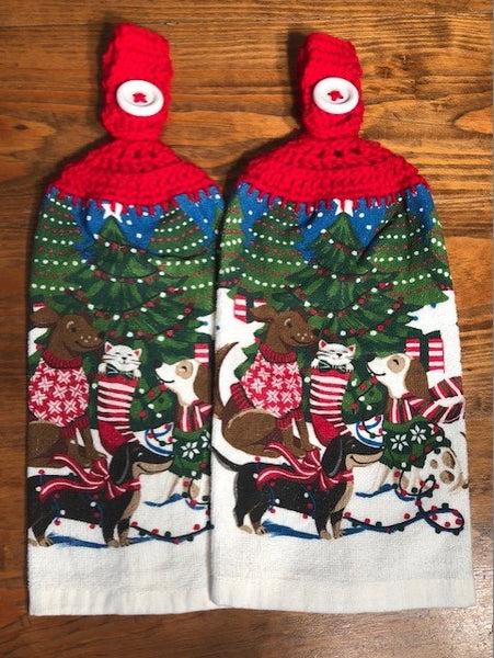 Christmas Hanging Towels - Dogs - Choose a Set of 2