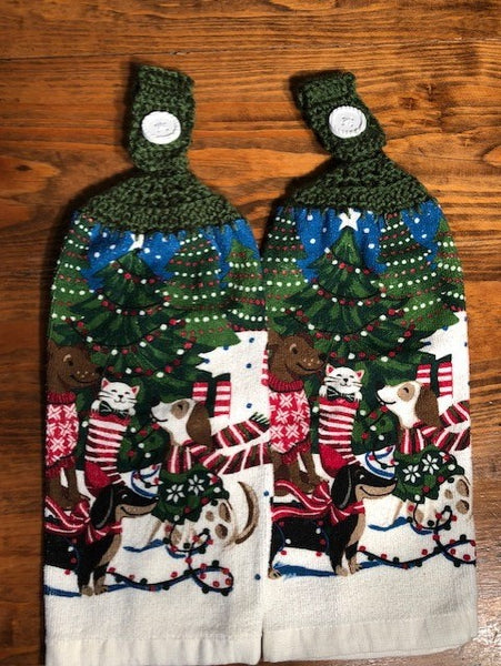 Christmas Hanging Towels - Dogs - Choose a Set of 2