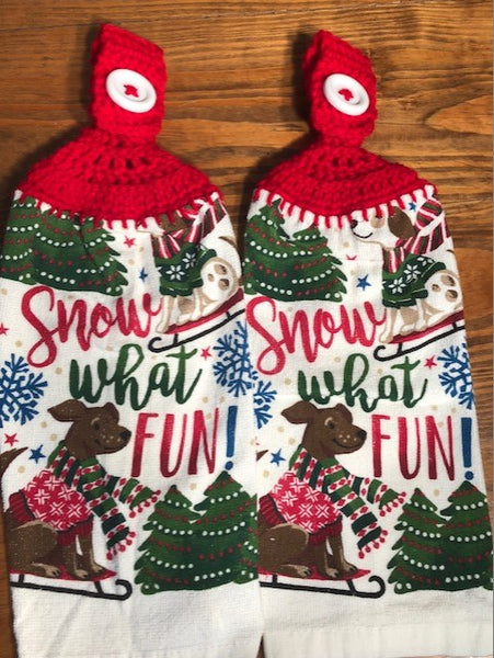 Christmas Hanging Towels - Dogs - Choose a Set of 2