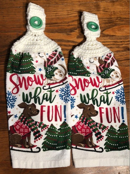 Christmas Hanging Towels - Dogs - Choose a Set of 2