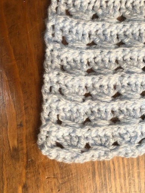 Baby Blanket - Hand Crocheted - Light Blue