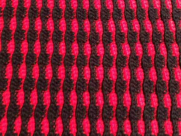 Lap Blanket - Hand Crocheted - Red and Black Stripes