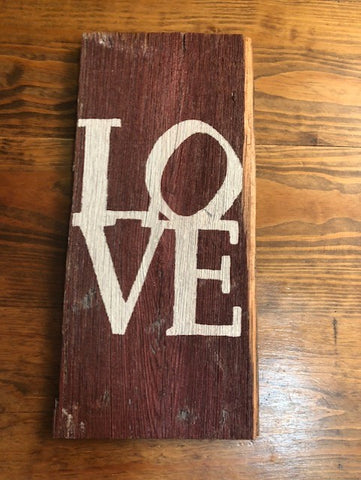 Rustic Barn Wood Valentine’s Day Sign – Hand-Painted on Reclaimed Ohio Barn Wood