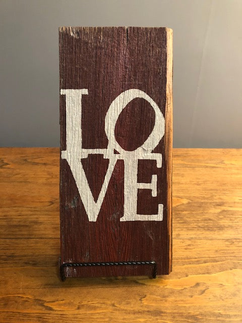 Rustic Barn Wood Valentine’s Day Sign – Hand-Painted on Reclaimed Ohio Barn Wood
