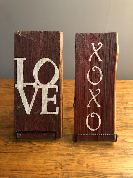 Rustic Barn Wood Signs - Valentine's Day Inspired - LOVE - XOXO