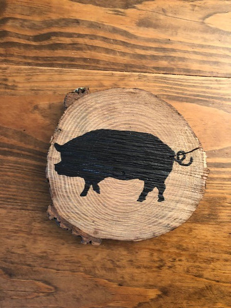 Rustic Wood Slab Signs - Farmhouse Inspired - Cow, Pig, Chicken