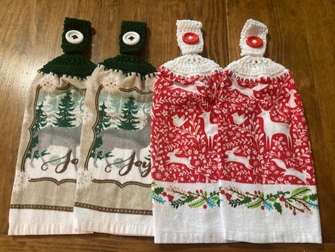 Christmas Hanging Towels - Deer - Choose a Set of 2 or Purchase Both Sets and Save!