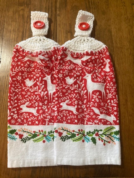 Christmas Hanging Towels - Deer - Choose a Set of 2 or Purchase Both Sets and Save!