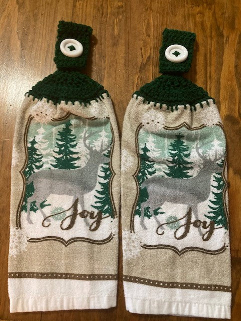 Christmas Hanging Towels - Deer - Choose a Set of 2 or Purchase Both Sets and Save!