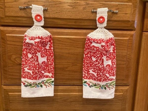 Christmas Hanging Towels - Deer - Choose a Set of 2 or Purchase Both Sets and Save!