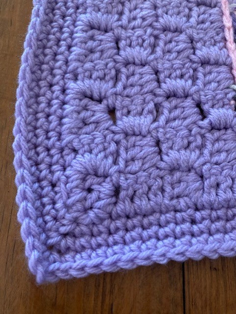Specialty Blanket - Hand Crocheted - Purple - Bear Outline