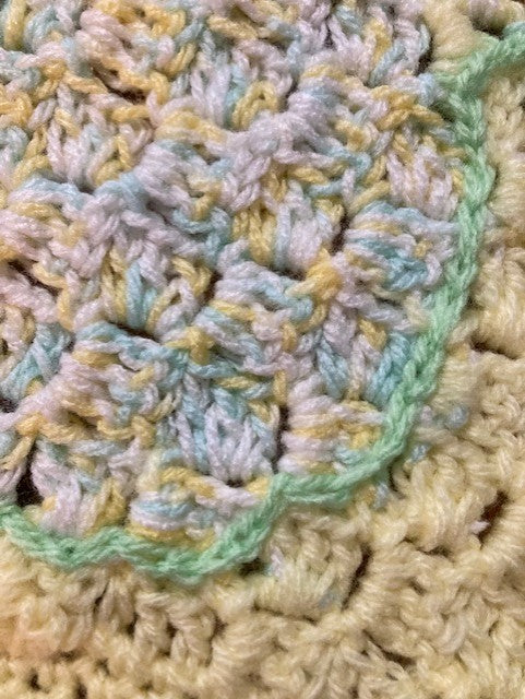 Specialty Blanket - Hand Crocheted - Yellow/Green - Bear Outline