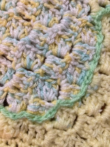 Specialty Blanket - Hand Crocheted - Yellow/Green - Bear Outline