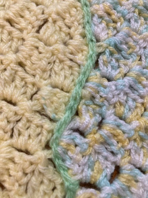 Specialty Blanket - Hand Crocheted - Yellow/Green - Bear Outline
