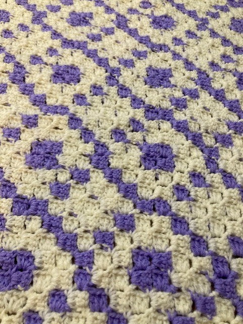 Handmade Crochet Knitted Lilac Baby Blanket 31