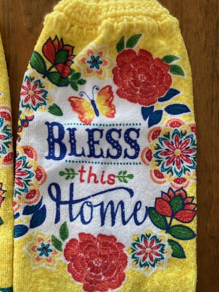 Hanging Towels with Phrases - "Our Nest is Blessed" & " Bless this Home" - Choose a Set of 2 or Purchase Both Sets and Save!