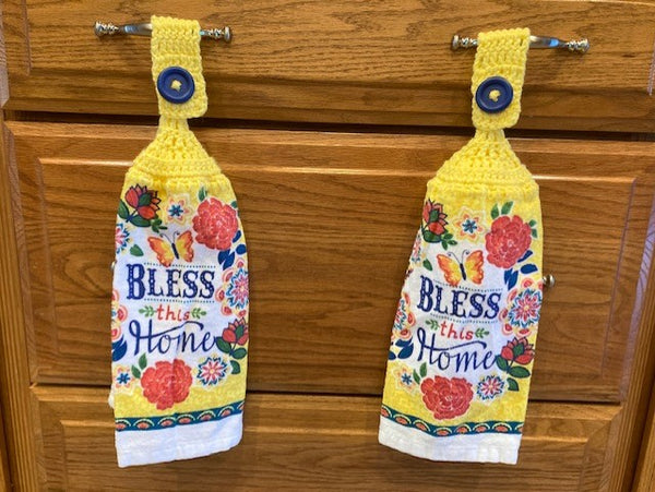 Hanging Towels with Phrases - "Our Nest is Blessed" & " Bless this Home" - Choose a Set of 2 or Purchase Both Sets and Save!