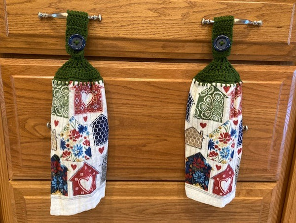 Farmhouse Themed Hanging Towels - Houses & Spoons, Forks, Knives- Choose a Set of 2 or Purchase Both Sets and Save!