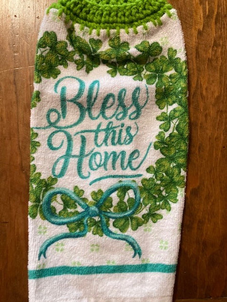 St Patrick's Day Hanging Towels - Bless This Home - Set of 2